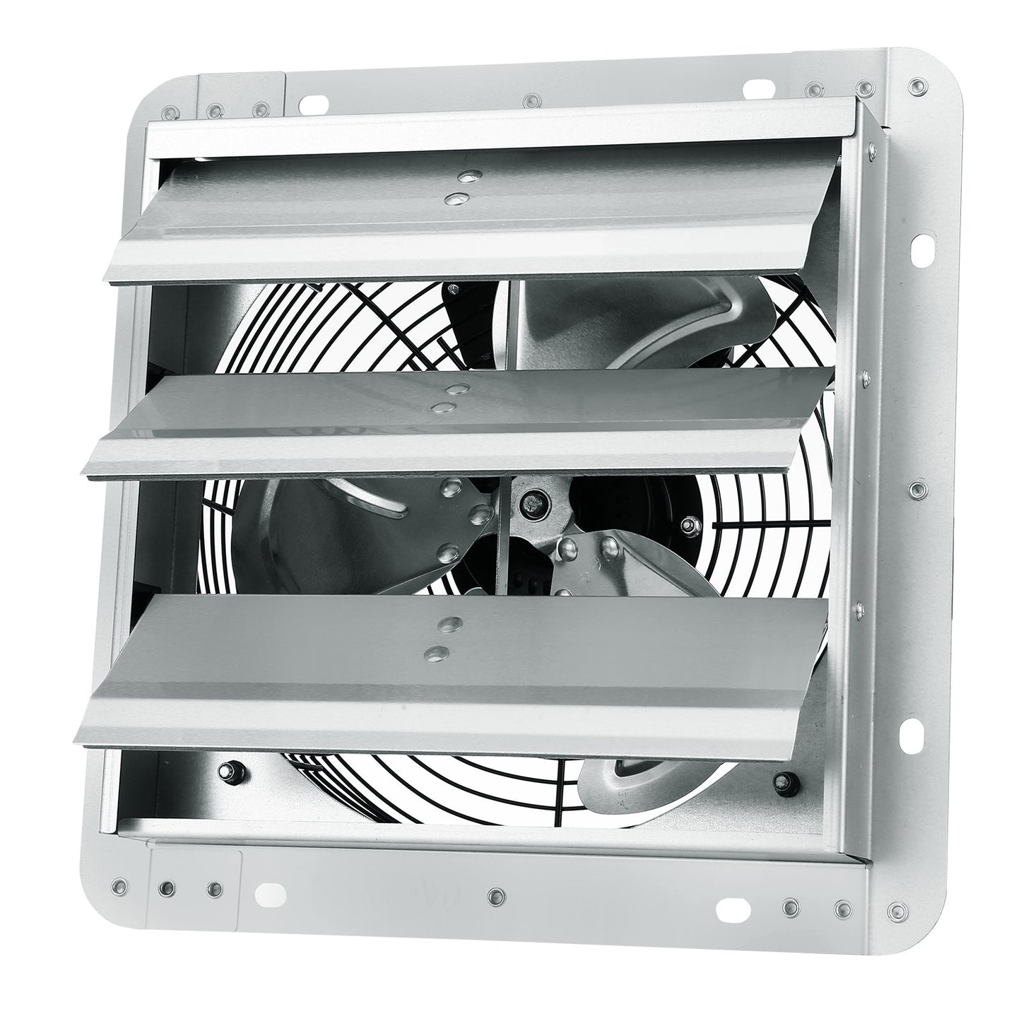 Shutter Exhaust Fan, 254 mm High-speed 1400RPM 753 CFM, Aluminum Wall Mount Attic Fan with AC-motor, Ventilation and Cooling for Greenhouses, Garages, Sheds, Shops