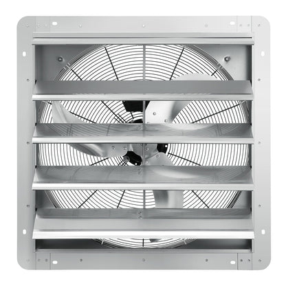 Shutter Exhaust Fan, 610 mm High-speed 1400RPM 2892 CFM, Aluminum Wall Mount Attic Fan with AC-motor, Ventilation and Cooling for Greenhouses, Garages, Sheds, Shops
