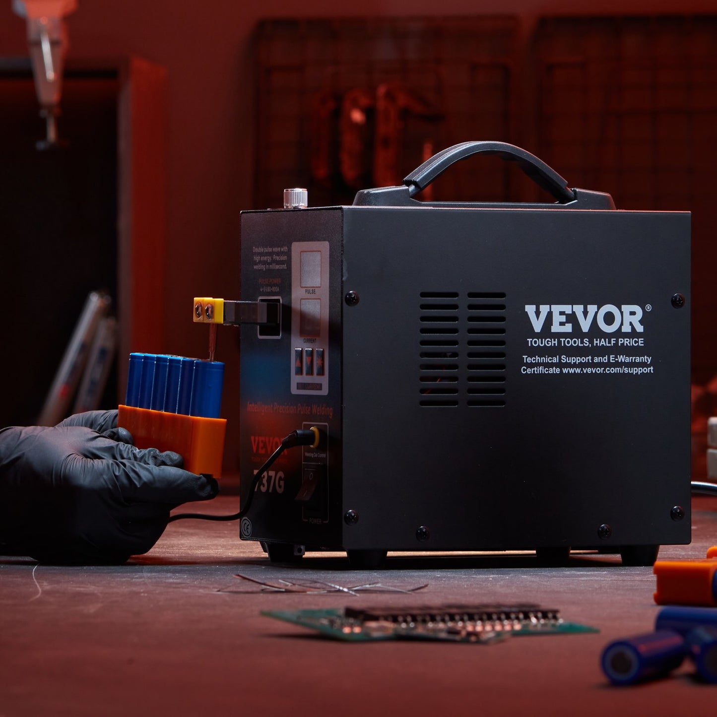 Battery Spot Welder, 737G Pulse Spot Welder, Portable High-Power Battery Welding Machine Soldering Station with 2 Welding Modes and LED Lighting for 0.12mm Pure Nickel, 18650 14500 Battery Pack