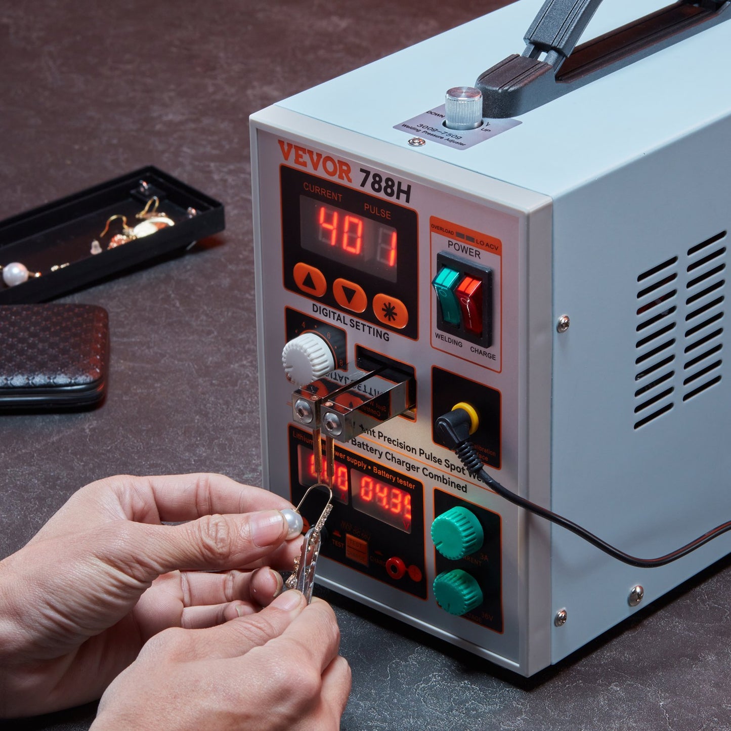 Battery Spot Welder, 788H Pulse Spot Welder & Battery Charger, Portable High-Power Battery Welding Machine with 2 Welding Modes and LED Lighting for 0.15mm Pure Nickel, 18650 14500 Battery Packs