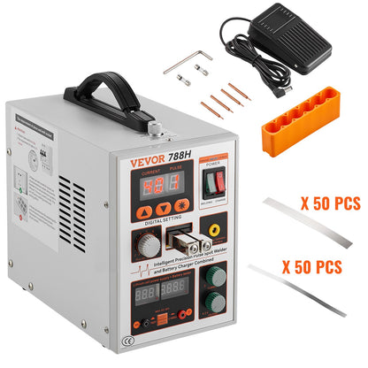 Battery Spot Welder, 788H Pulse Spot Welder & Battery Charger, Portable High-Power Battery Welding Machine with 2 Welding Modes and LED Lighting for 0.15mm Pure Nickel, 18650 14500 Battery Packs