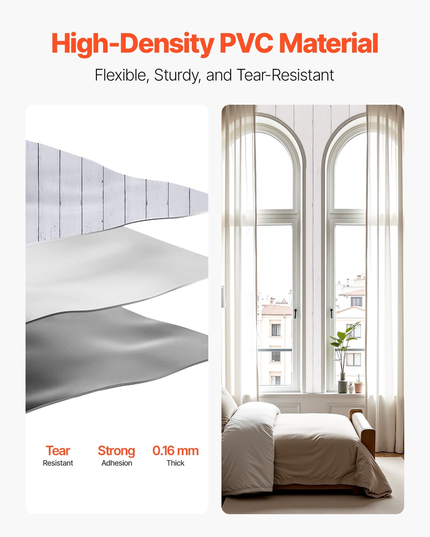 Peel and Stick Wallpaper, 45cm x 12m Contact Paper White Wood Textured Waterpoof Self Adhesive, Easy to Clean & Peel Wall Decorative Vinyl Roll for Bedroom Kitchen Office Bathroom Desk