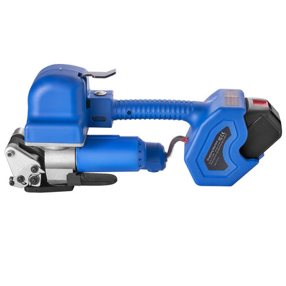 Electric Strapping Machine, 2 x 4000mAh Batteries, Automatic Strapping Tool with Digital Display for 10-19 mm Wide PET Straps, Banding Tensioner Machine for Packaging Box Pallet