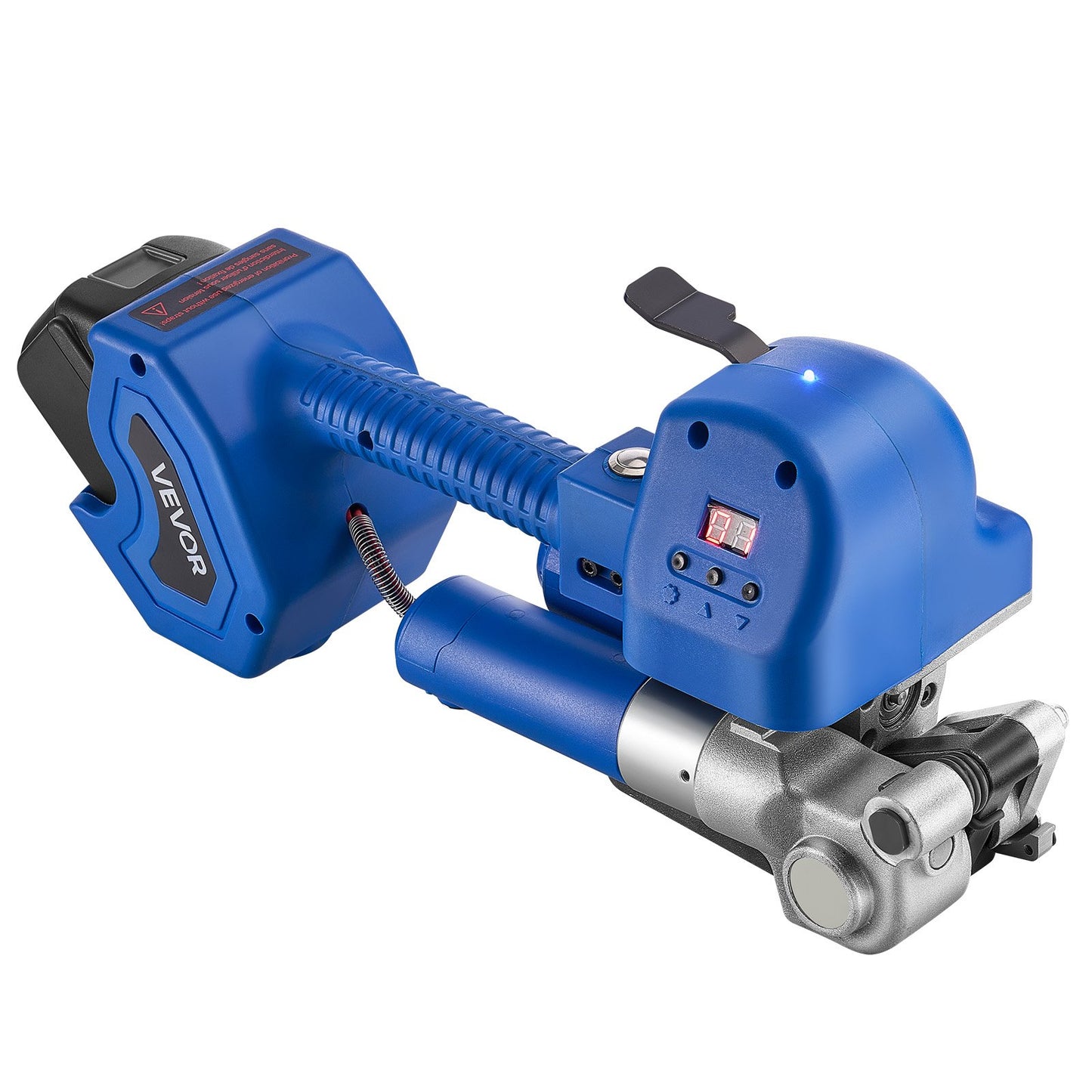 Electric Strapping Machine, 2 x 4000mAh Batteries, Automatic Strapping Tool with Digital Display for 10-19 mm Wide PET Straps, Banding Tensioner Machine for Packaging Box Pallet