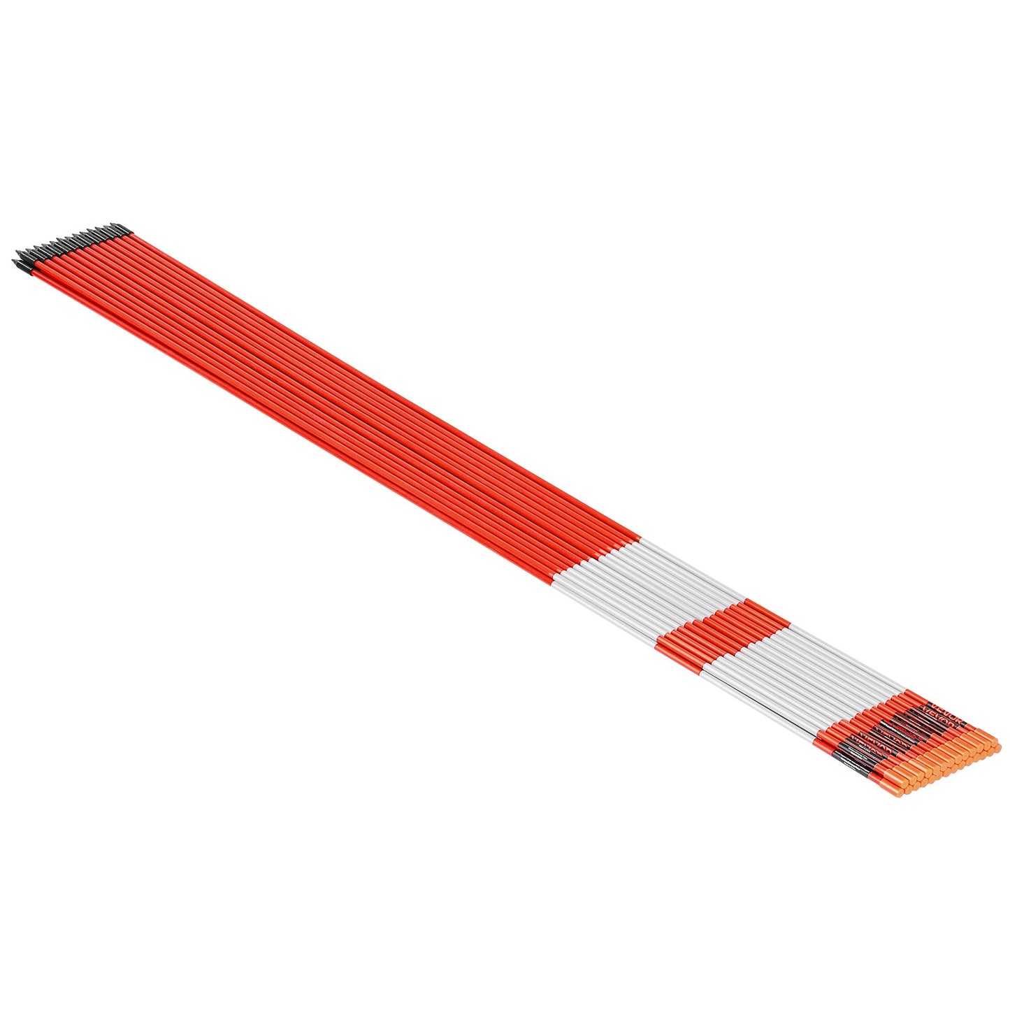 Uppfartsmarkörer, 200 st. 122 cm långa, 6,35 mm diameter, hög synlighet för uppfarten med 12-tums stålborrar, reflekterande snöpinnar, glasfiberstång för parkeringsplatser, gångvägar, snöröjning