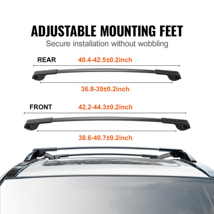 Roof Rack Cross Bars, Fit for 2014-2021 Subaru Forester with Raised Side Rails, 200 lbs Load Capacity, Aluminum Crossbars with Locks, for Rooftop Cargo Carrier Bag Luggage Kayak Bike