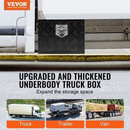 Underbody Aluminum Truck Tool Box 45.7x30.5x35.6 cm Trailer RV Tool Storage