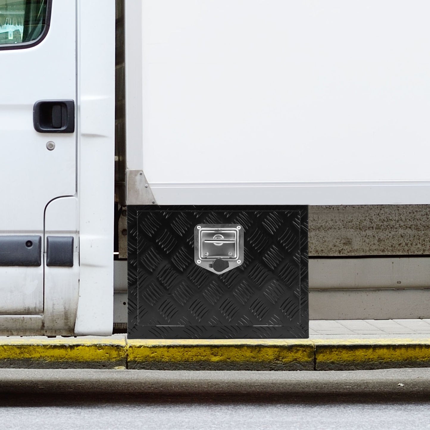 Underbody Aluminum Truck Tool Box 45.7x30.5x35.6 cm Trailer RV Tool Storage