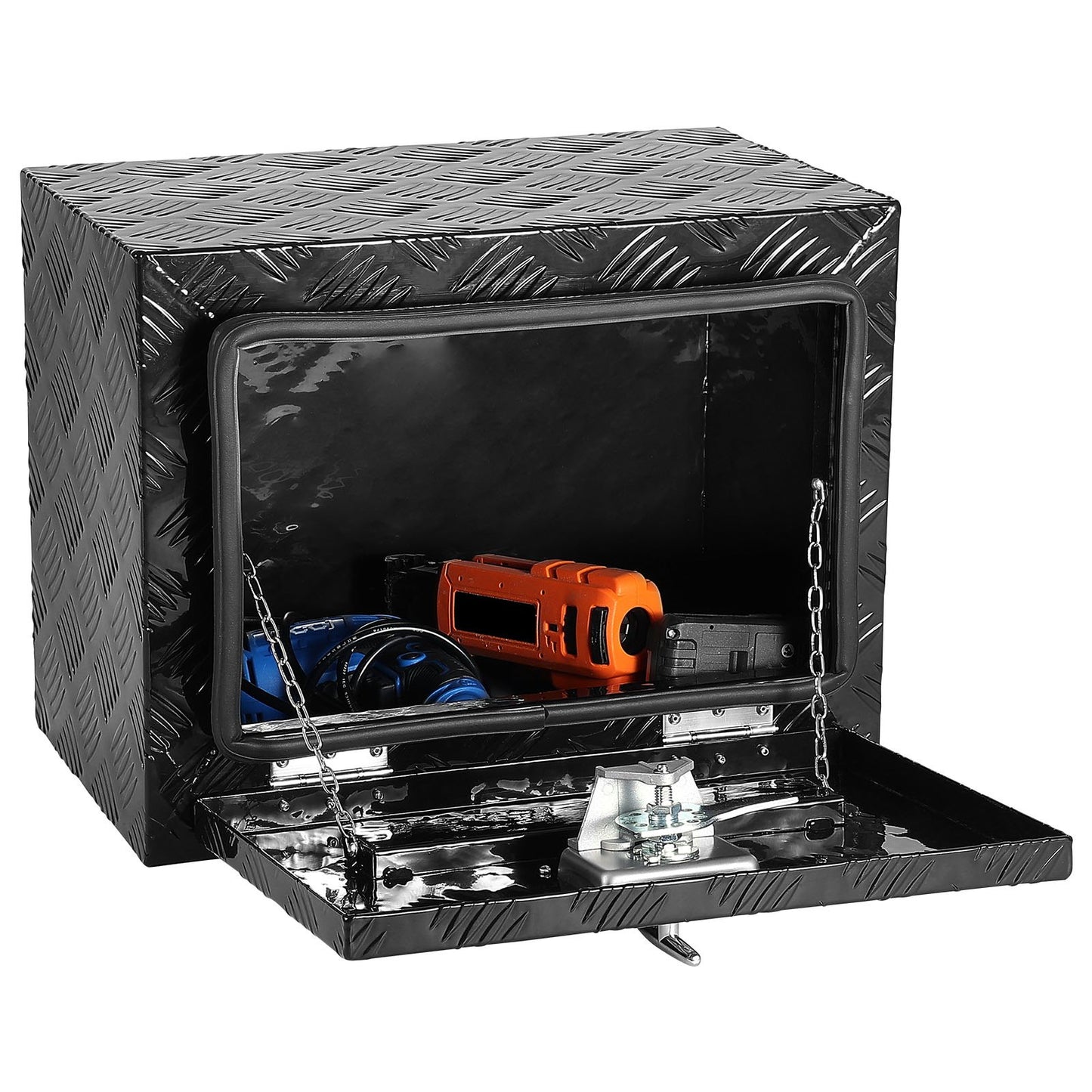 Underbody Aluminum Truck Tool Box 45.7x30.5x35.6 cm Trailer RV Tool Storage