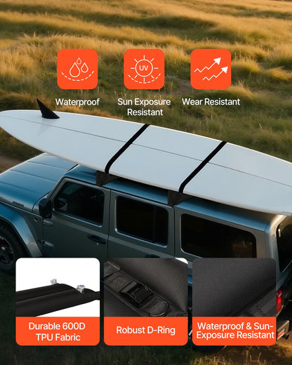 Inflatable Soft Roof Rack Bars, 37.6-Inch Universal Car Roof Rack Pads, 88LBS Loading Luggage Kayak Carrier with 2 Tie-Down Straps & Ropes, Hand Air Pump, Storage Bag for Canoes Surfboards SUPs