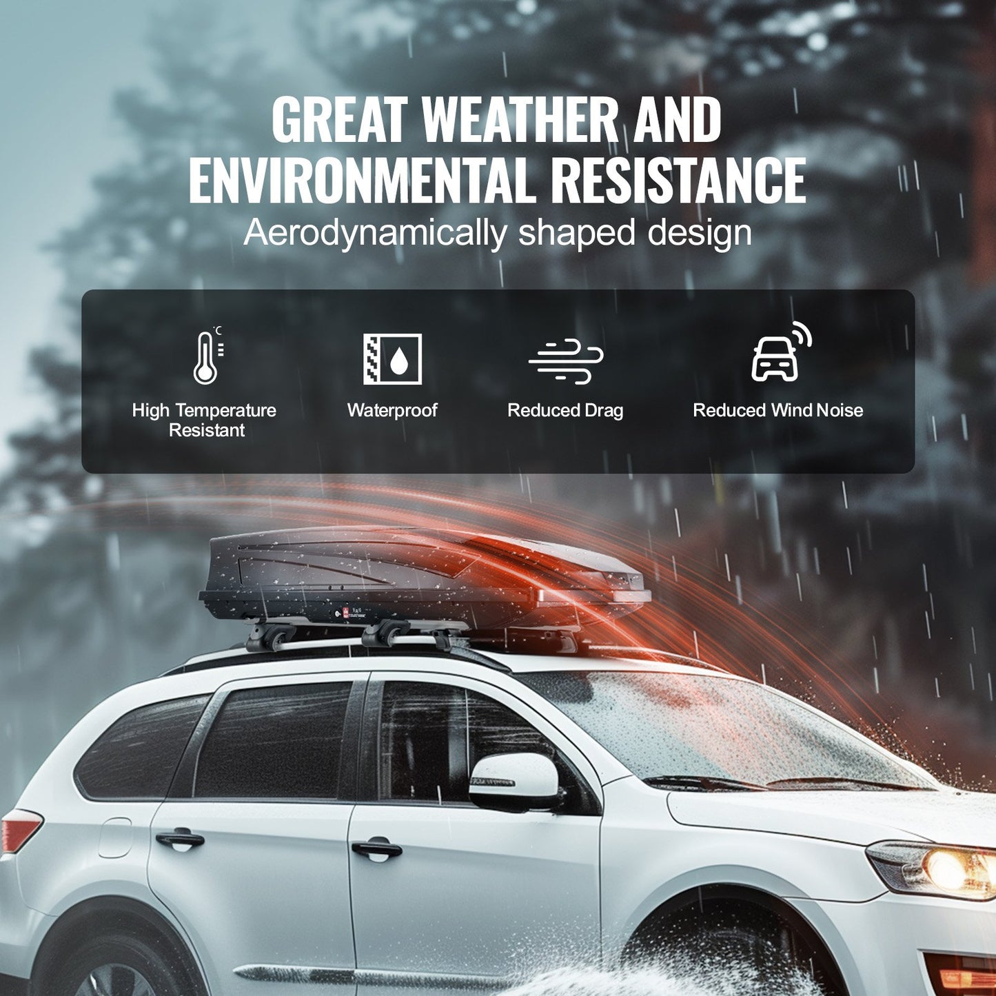 Taklasthållare, 18 kubikfot taklastbox, ABS hårt takboxskal, med dubbelsidig öppning och 2 förstärkta remmar, aerodynamisk, lämplig för de flesta tvärbalkar, för bil, kombi, SUV, svart