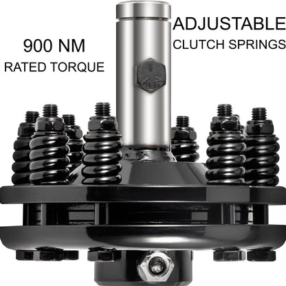 Slirkoppling, 1 3/8” kraftuttagsslirkoppling, släta, runda kraftuttagsfriktionskoppling, traktorslirkoppling i karburerat stål, justerbar slirkoppling för roterande skärare, svart slirkoppling för röjsvin för kraftuttagsaxel