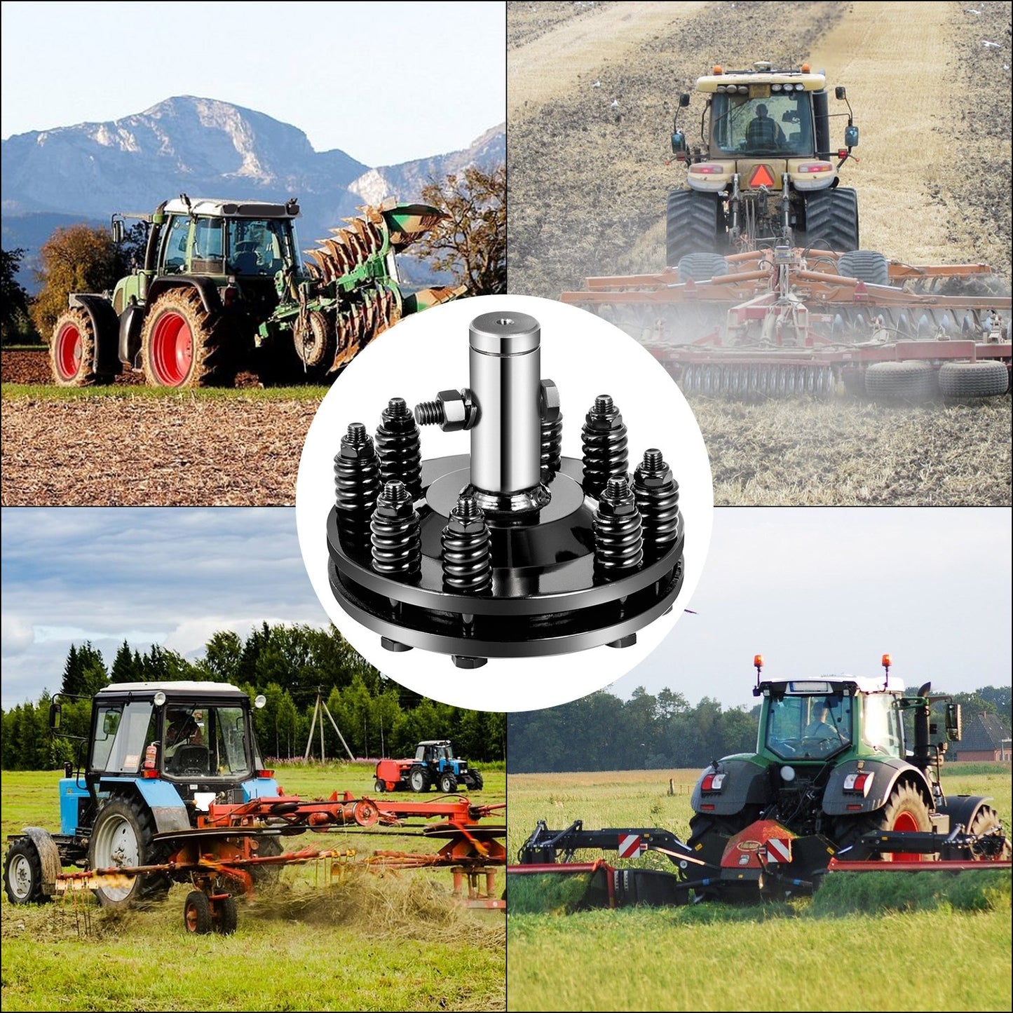 Slirkoppling, 1 3/8” kraftuttagsslirkoppling, släta, runda kraftuttagsfriktionskoppling, traktorslirkoppling i karburerat stål, justerbar slirkoppling för roterande skärare, svart slirkoppling för röjsvin för kraftuttagsaxel