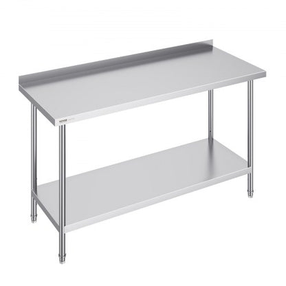 24 x 60 x 36 Inch Stainless Steel Work Table, Commercial Food Prep Worktable Heavy Duty Prep Worktable, Metal Work Table with Adjustable Height for Restaurant, Home and Hotel