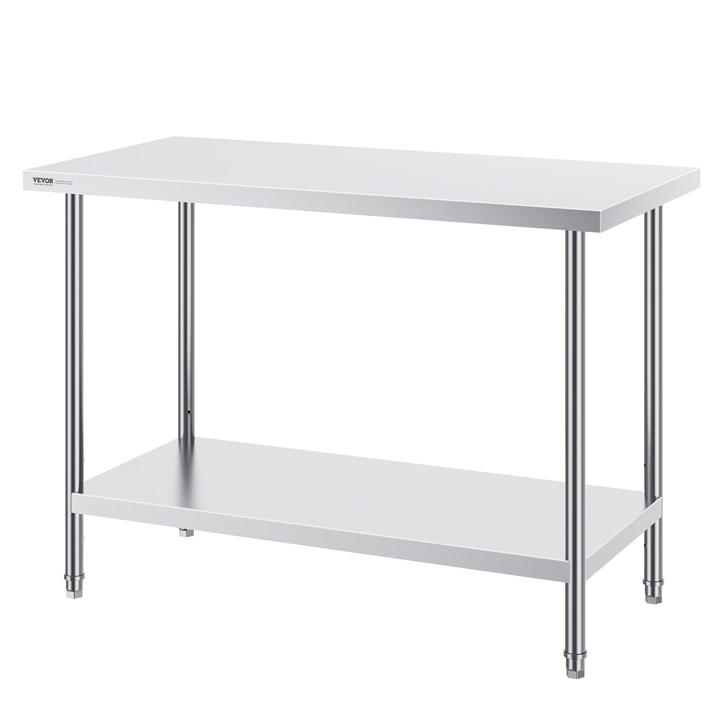 Stainless Steel Work Prep Table Commercial Worktable Food Prep 61x122x86 cm