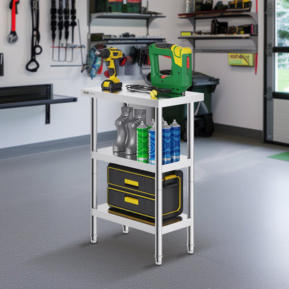 Stainless Steel Food Prep Table Commercial Kitchen Work Table 35.6x61 cm