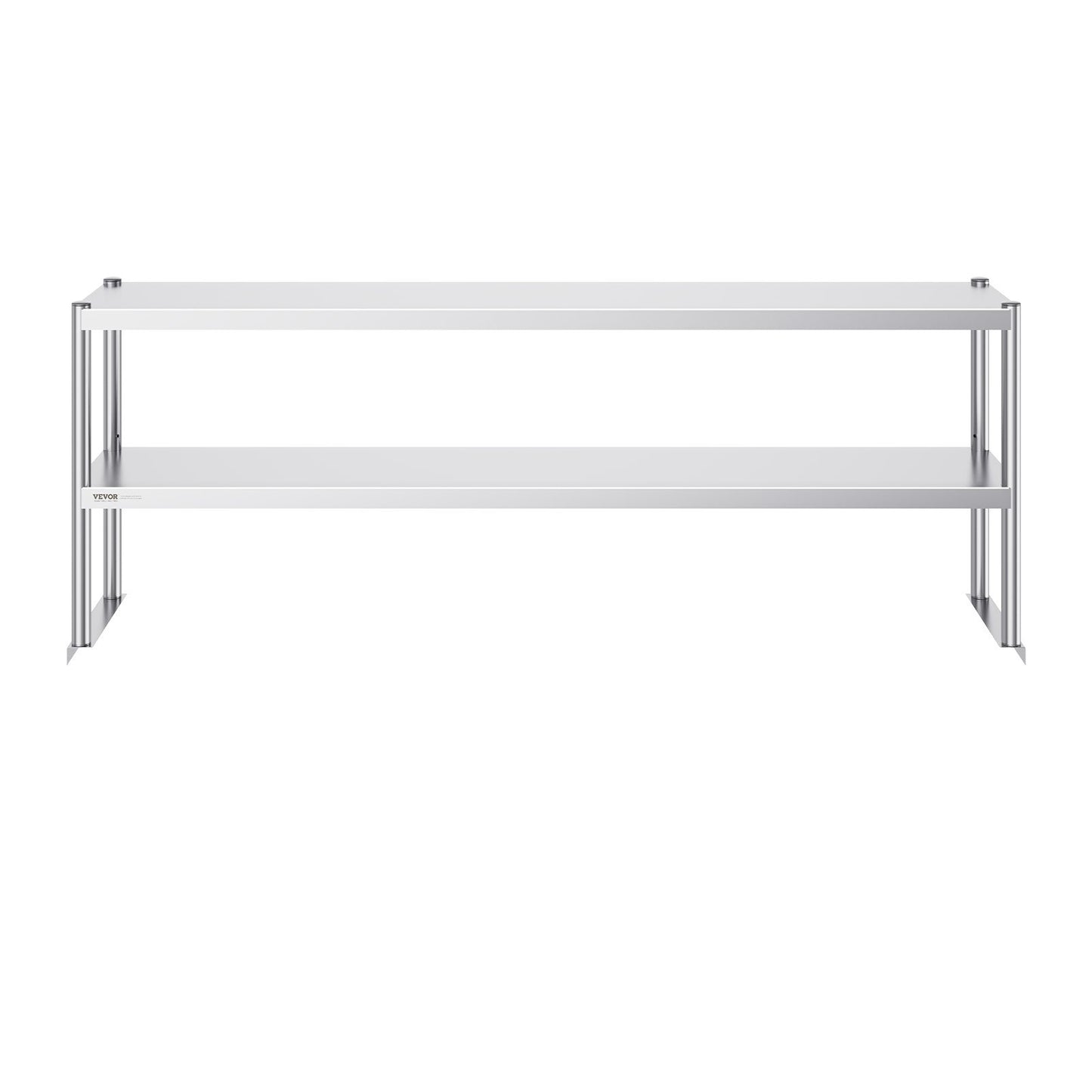 Double Overshelf, Double Tier Stainless Steel Overshelf, 12 x 72 Inch Double Deck Overshelf, Height Adjustable Overshelf Prep Work Table for Kitchen, Restaurant and Workshop