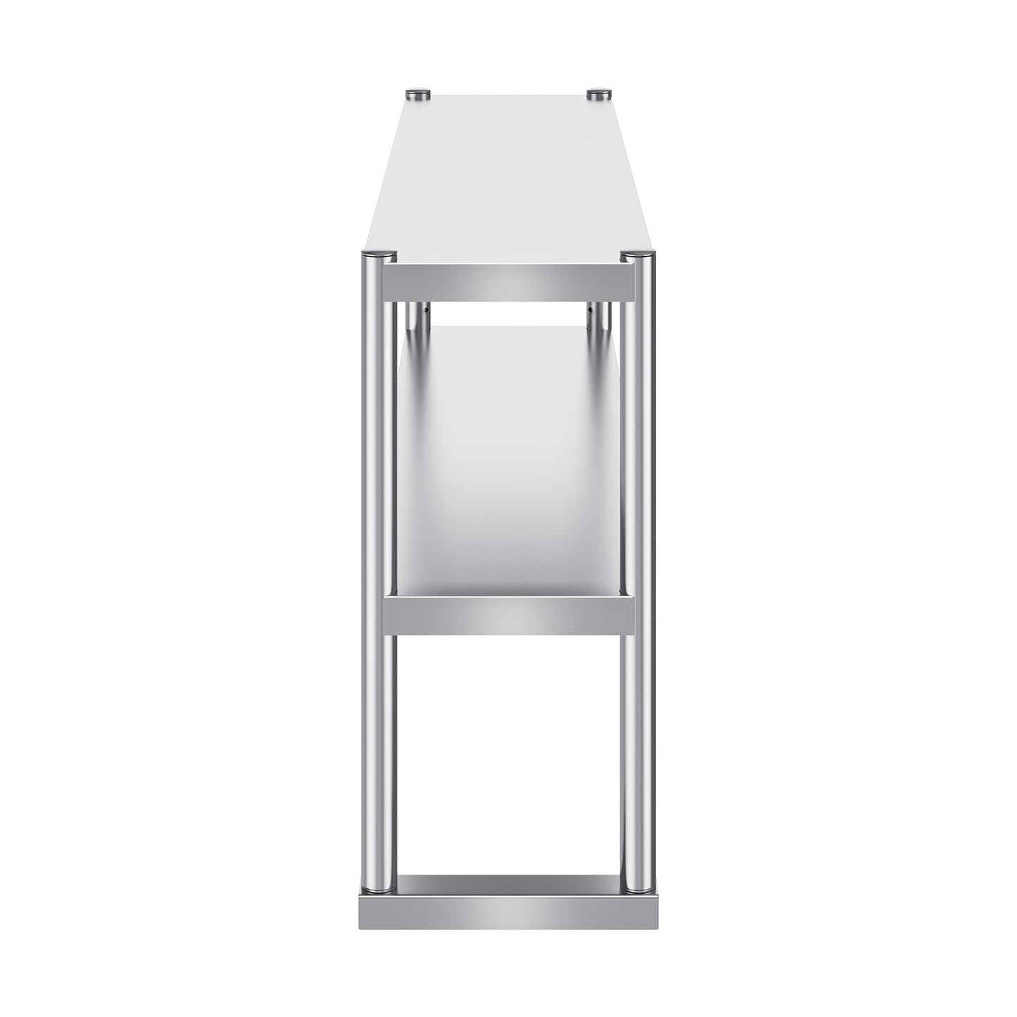 Double Overshelf, Double Tier Stainless Steel Overshelf, 12 x 48 Inch Double Deck Overshelf, Height Adjustable Overshelf Prep Work Table for Kitchen, Restaurant and Workshop