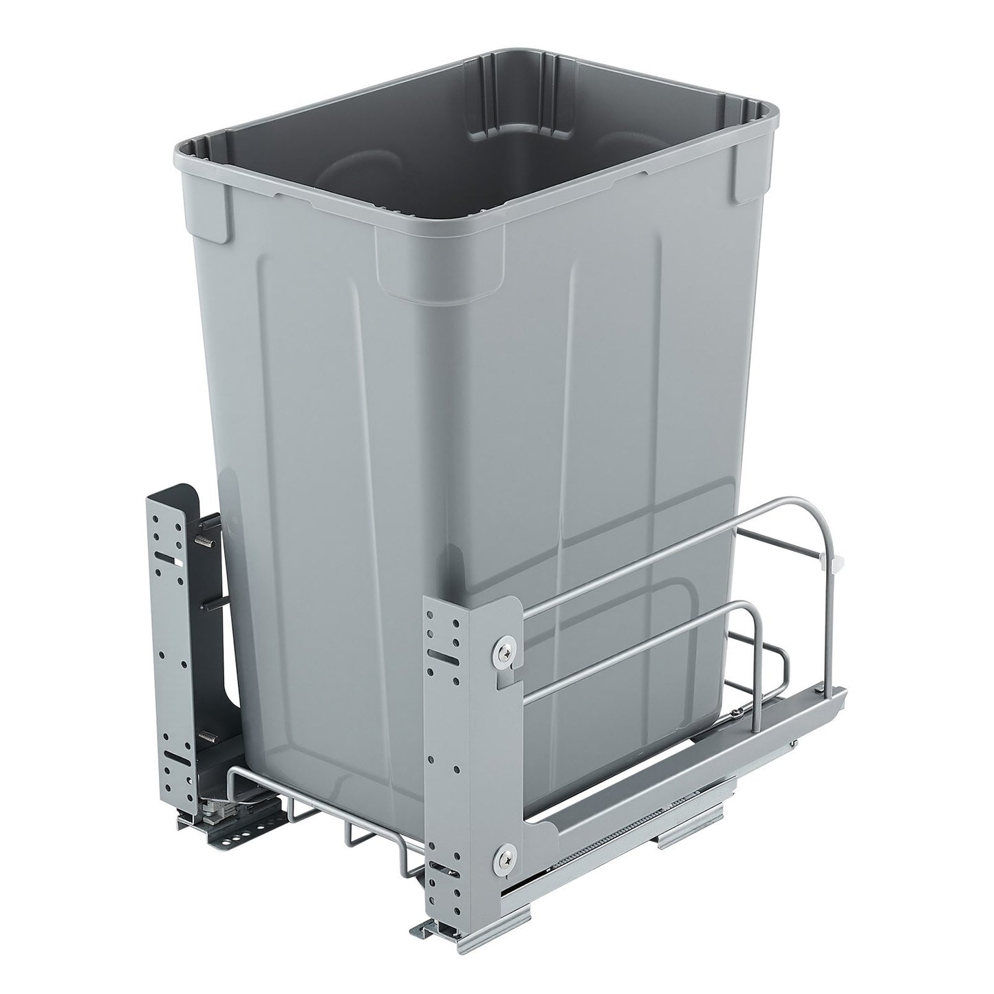 Pullout Trash Can for Kitchen Cabinets, Garbage Waste Recycling Bin, Under Mount Waste Container, with Heavy Duty Metal Soft Close Sliding System and Door Kit, for Sink, Under Counter