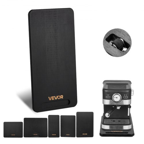 Appliance Slider, Medium 14.5 x 7.5-inch, Rolling Sliding Tray with Silent Rubber Wheels & Hollow Handle, Easy to Clean, Appliance Rolling Tray for Coffee Maker, Kitchen Countertop, Black