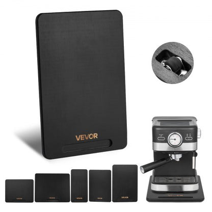 Apparatglidare, liten 14 x 9,5 tum, rullande glidbricka med tysta gummihjul och ihåligt handtag, lätt att rengöra, rullande bricka för kaffebryggare, köksbänkskiva, svart