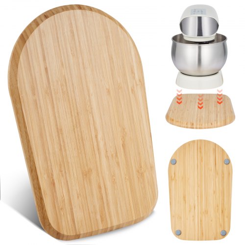 Mixer Slider, Oval 14.5 x 9.4-inch, Appliance Slider Compatible with Tilt Head 4.5-5 Qt Stand Mixer, PTFE Feet, Kitchen Countertop Storage Mover Sliding Tray, Natural Wood