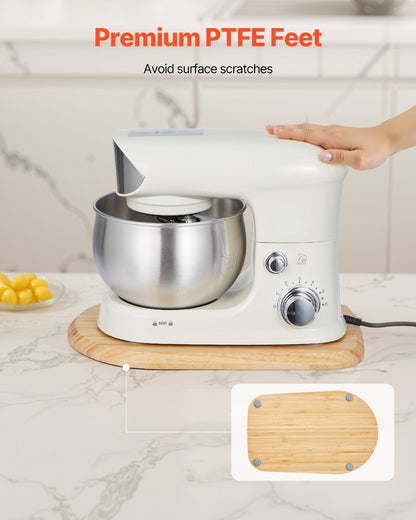 Mixer Slider, Oval 14.5 x 9.4-inch, Appliance Slider Compatible with Tilt Head 4.5-5 Qt Stand Mixer, PTFE Feet, Kitchen Countertop Storage Mover Sliding Tray, Natural Wood