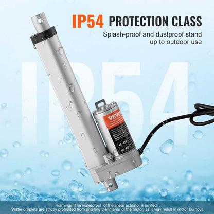 Linear Actuator 12V 15.2 cm 1.4 cm/s High Speed 99.8 kg/1000N IP54 Protection