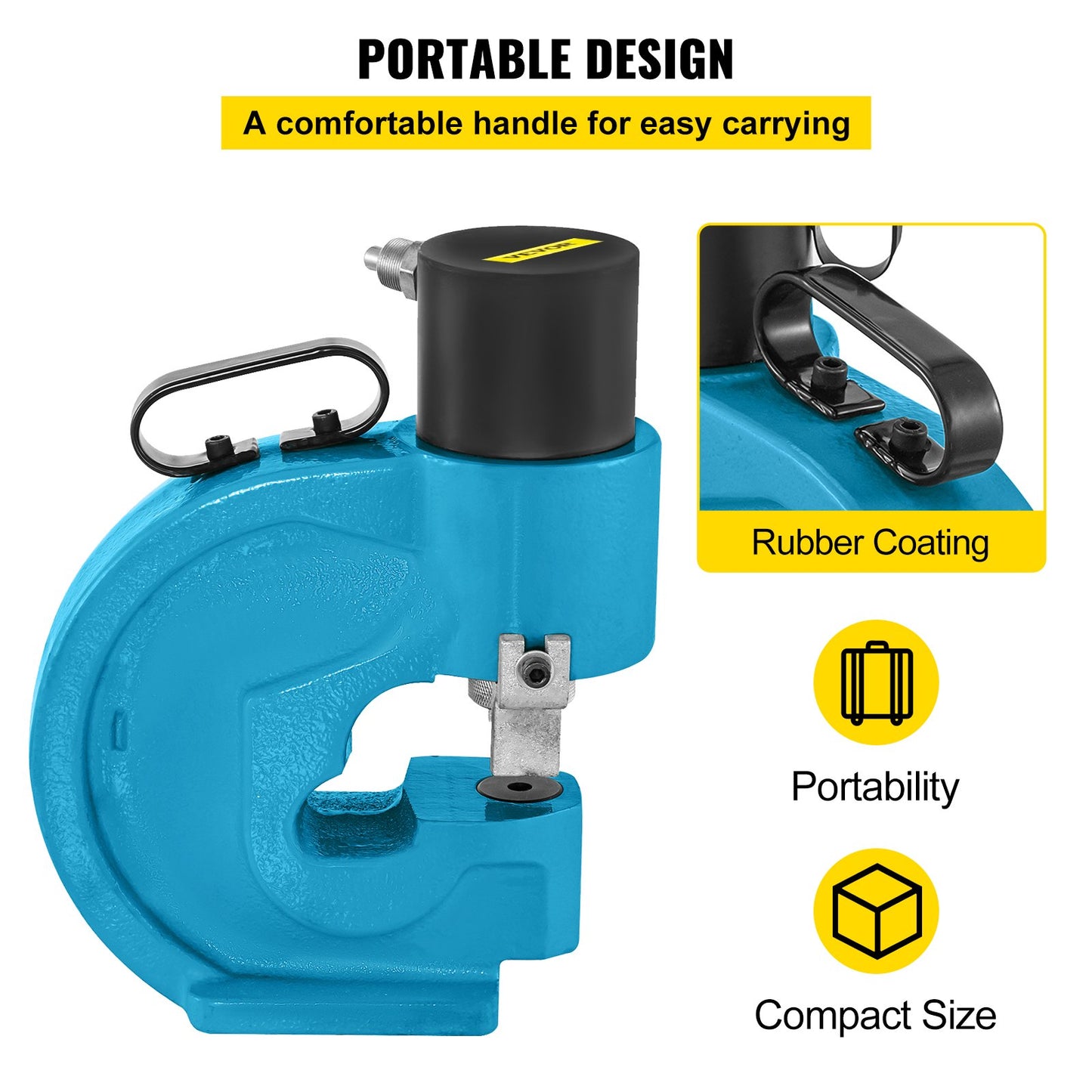 Hopopular CH-70 Hydraulic Hole Puncher Punching Tool Puncher, 35T Flat Copper Electric Pump L Style, CP-700 H Style CFP-800-1 Busbar Tungsten Steel