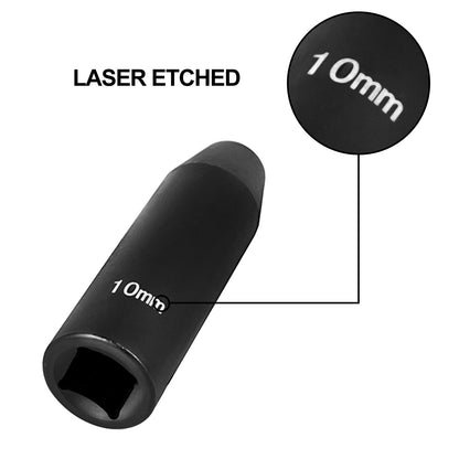 Impact Socket Set, 1/2" 26 Piece Impact Sockets, Deep Socket, 6-Point Sockets, 1/2 Inches Drive Socket Set Impact Metric 10mm - 36mm, Cr-V Rugged Construction, with a Storage Cage