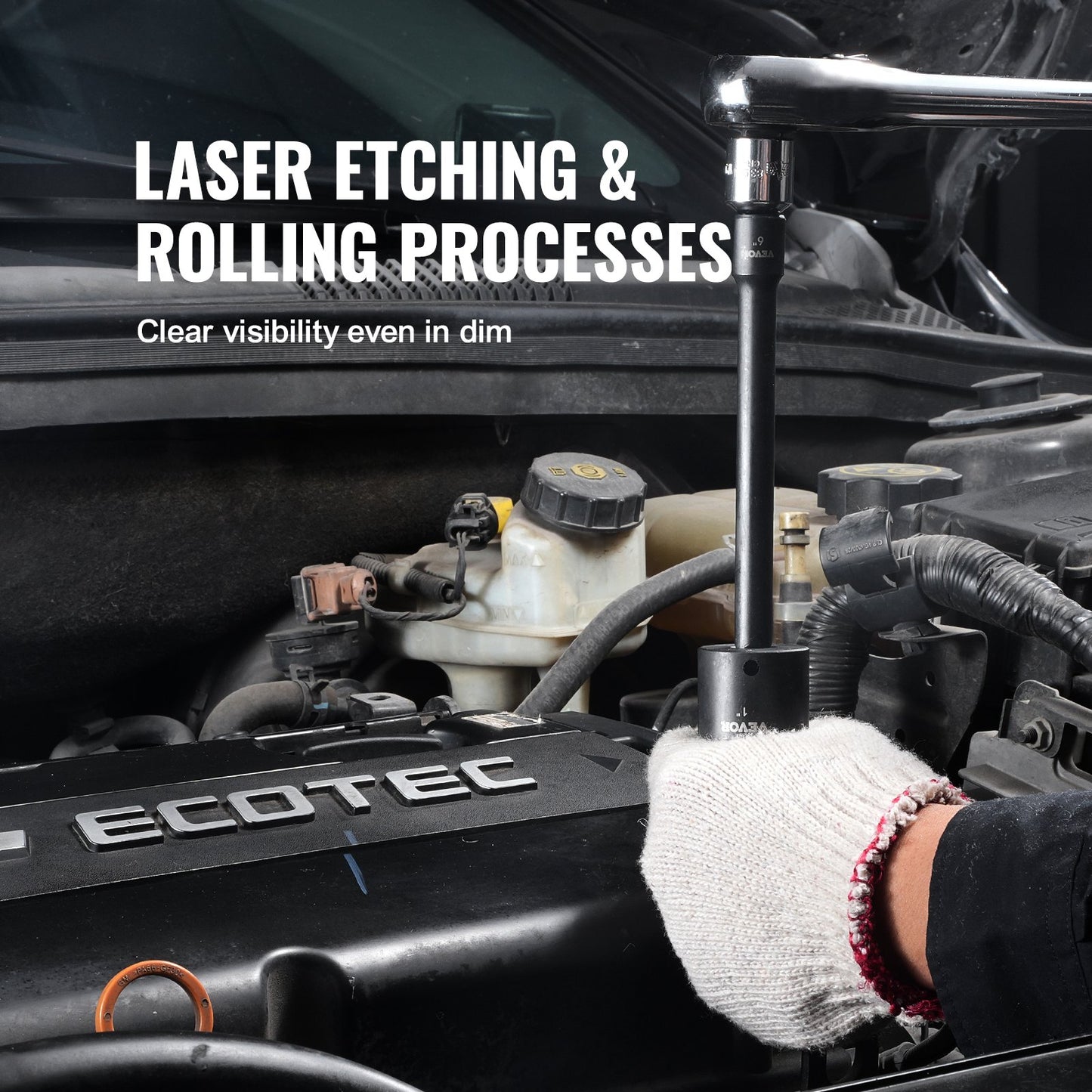 3/8" Drive Impact Socket Set, 29 Piece Shallow Socket Set SAE 3/8"-1" and Metric 8-22mm, 6 Point CR-MO Alloy Steel for Auto Repair, Easy-to-Read Size Markings, Rugged Construction, Storage Case