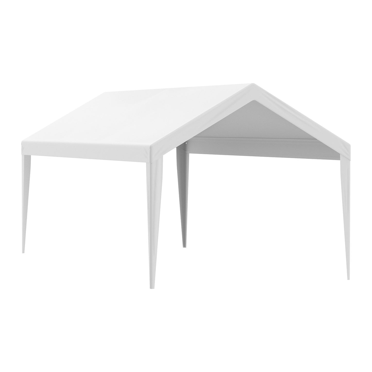 Carport med reservtält 6100 x 3040 mm, Garagetältpresenning, Kraftig, Vattentät och UV-skyddad, Enkel installation med kulband, Vit (Endast toppskydd, ram ingår ej)