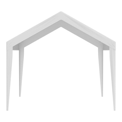 Carport med reservtält 6100 x 3040 mm, Garagetältpresenning, Kraftig, Vattentät och UV-skyddad, Enkel installation med kulband, Vit (Endast toppskydd, ram ingår ej)