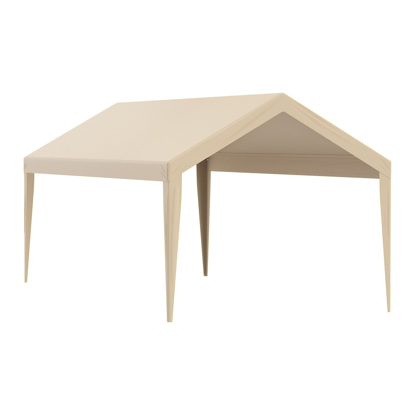 Carportöverdrag, 3,5 x 6,5 m, kraftfullt överdrag för garagetält, vattentätt och UV-skyddat, enkel installation med kulband, beige (endast överdrag, ram ingår ej)