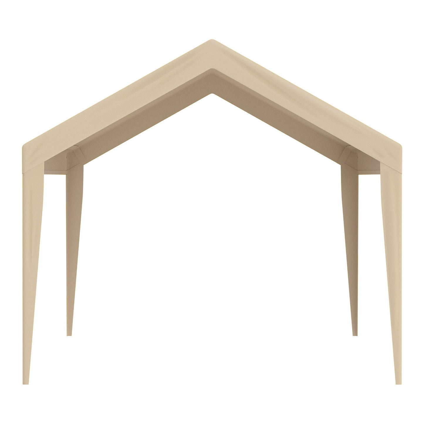 Carportöverdrag, 3,5 x 6,5 m, kraftfullt överdrag för garagetält, vattentätt och UV-skyddat, enkel installation med kulband, beige (endast överdrag, ram ingår ej)