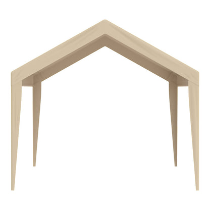 Carportöverdrag, 3,5 x 6,5 m, kraftfullt överdrag för garagetält, vattentätt och UV-skyddat, enkel installation med kulband, beige (endast överdrag, ram ingår ej)