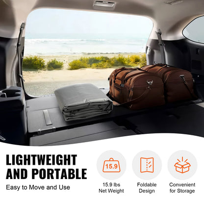 Carportöverdrag, 3,6 x 6,2 m, kraftfullt övertält, vattentätt och UV-skyddat, enkel installation med kulband, grå (endast övertält, ram ingår ej)