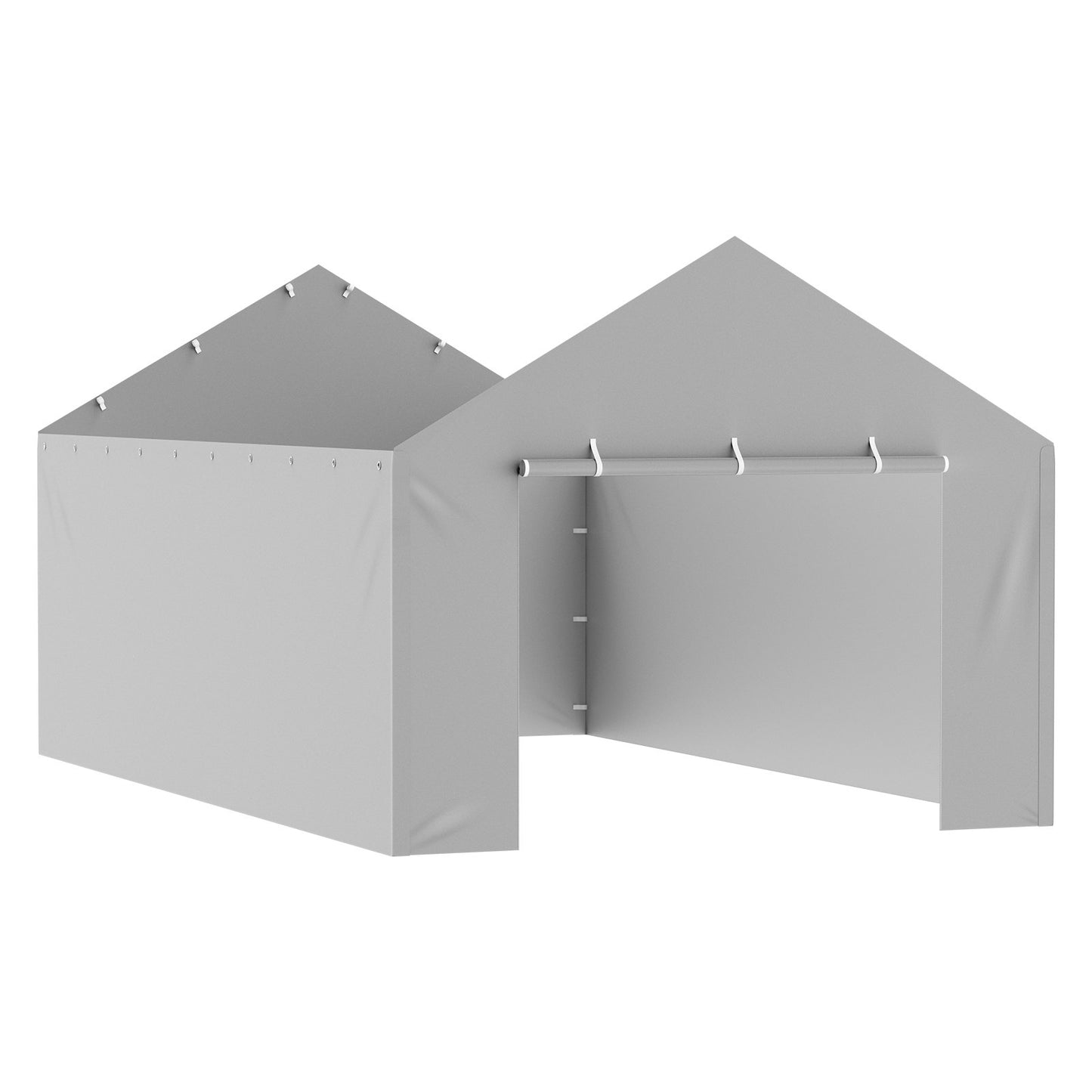 Carportens reservtak, sidovägg, 3,6 x 6,2 m, garagetält, kraftig, vattentät och UV-skyddad, enkel installation med kulband, grå (topp och ram ingår ej)