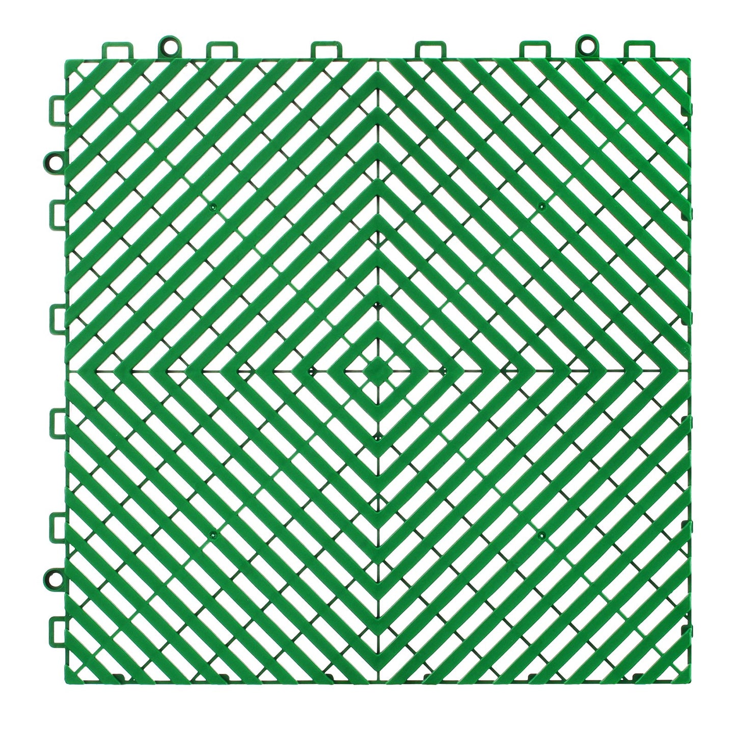 Interlocking Drainage Mat, 50 Pcs Modular Interlocking Cushion, 12” x 12” Splicing Drainage Mats, Non-Slip Green PP Drainage Floor Tile and Shower Mat, for Garage, Garden, Kitchen & Outdoor