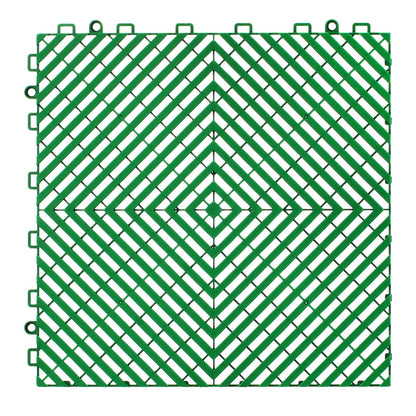 Interlocking Drainage Mat, 50 Pcs Modular Interlocking Cushion, 12” x 12” Splicing Drainage Mats, Non-Slip Green PP Drainage Floor Tile and Shower Mat, for Garage, Garden, Kitchen & Outdoor