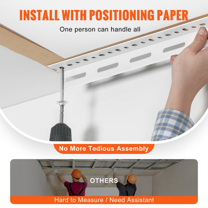 Overhead Garage Storage Rack, 48x96 inch Garage Ceiling Storage Racks, Heavy Duty Adjustable Cold Rolled Steel Racks for Garage Storage, Organization, 600 lbs Load Capacity, 22''-40", White