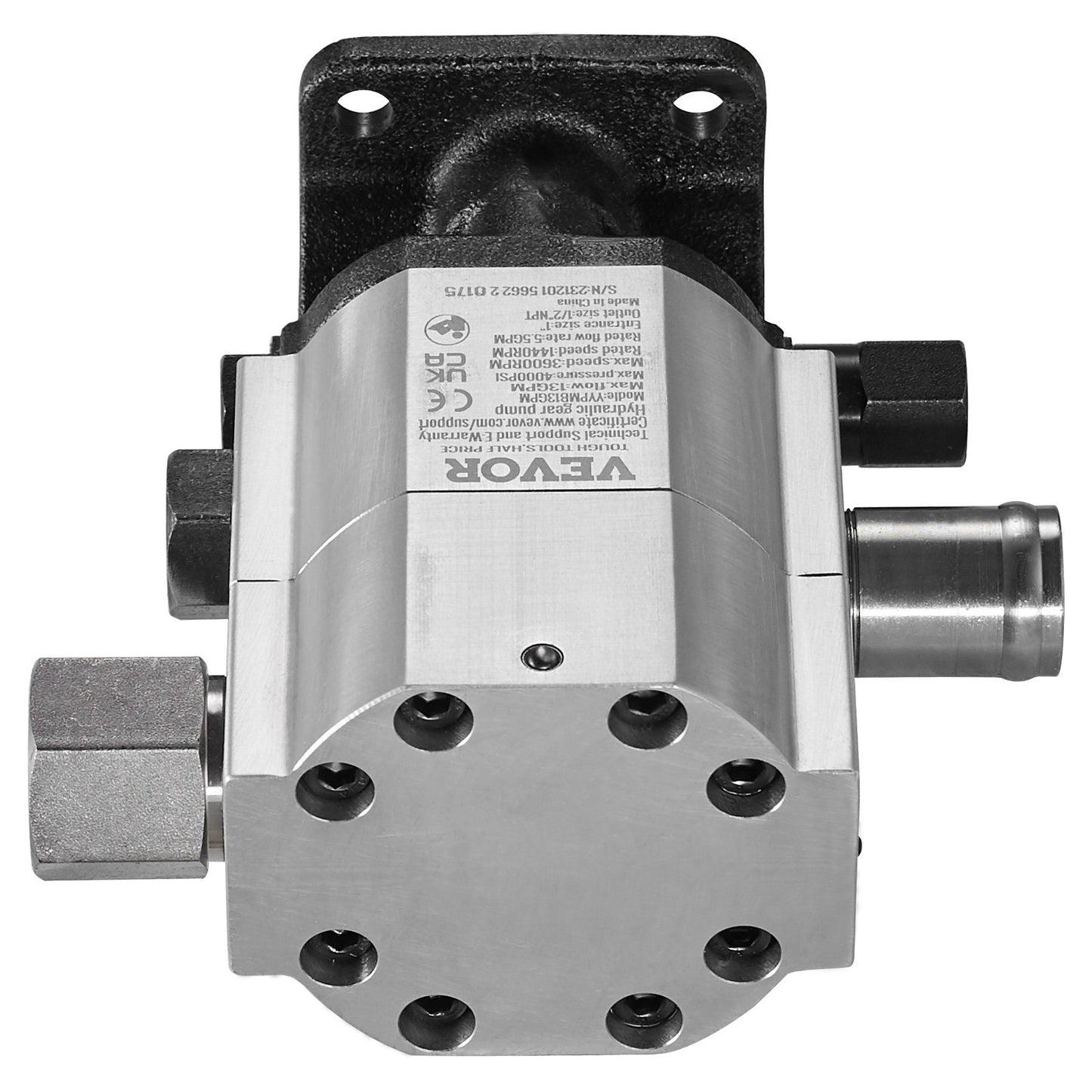 Hydraulic Log Splitter Pump, 13GPM, 2 Stage 3000PSI Wood Log Splitter Pump, 1'' Inlet 1/2'' NPT Outlet 3600 RPM Aluminum Hydraulic Gear Pump, for Small Engine Mounting Log Splitters Snowplow