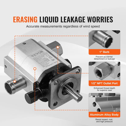 Hydraulic Wood Log Splitter Pump Kit, 60.6 L/min, 2 Stage 27.6MPa Aluminum Hydraulic Gear Pump, with Valve 2.54 cm Inlet 1.27 cm NPT Outlet 3600 RPM, for Small Engine Mounting Log Splitters