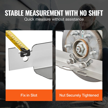 Hjulinställningsverktyg, 2-pack tåplattor för tåjustering, hjulinställningsplatta i rostfritt stål, Noggrann mätning av tåvinkel, Inkluderar 2 måttband och konverteringstabell