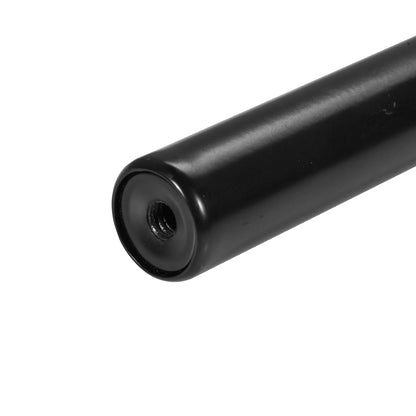 Double Rod Curtain Rods, 182.9-365.8 cm Adjustable Length, Black Double Curtain Rods with Cap Finials, 2.5 cm and 1.9 cm Diameter, Double Window Drapery Rod for Sheer and Blackout Curtains