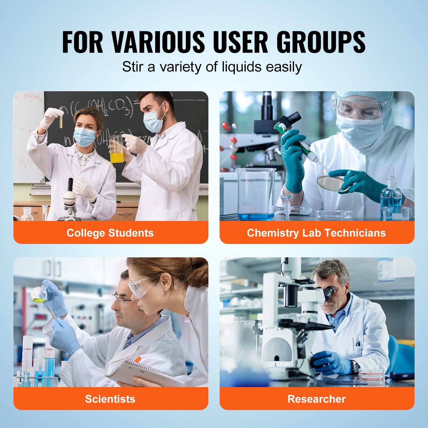 Magnetomrörare, 0-1500 RPM omrörarplatta med justerbar hastighetsknapp, 21L plattomrörarsats, omrörarstav ingår