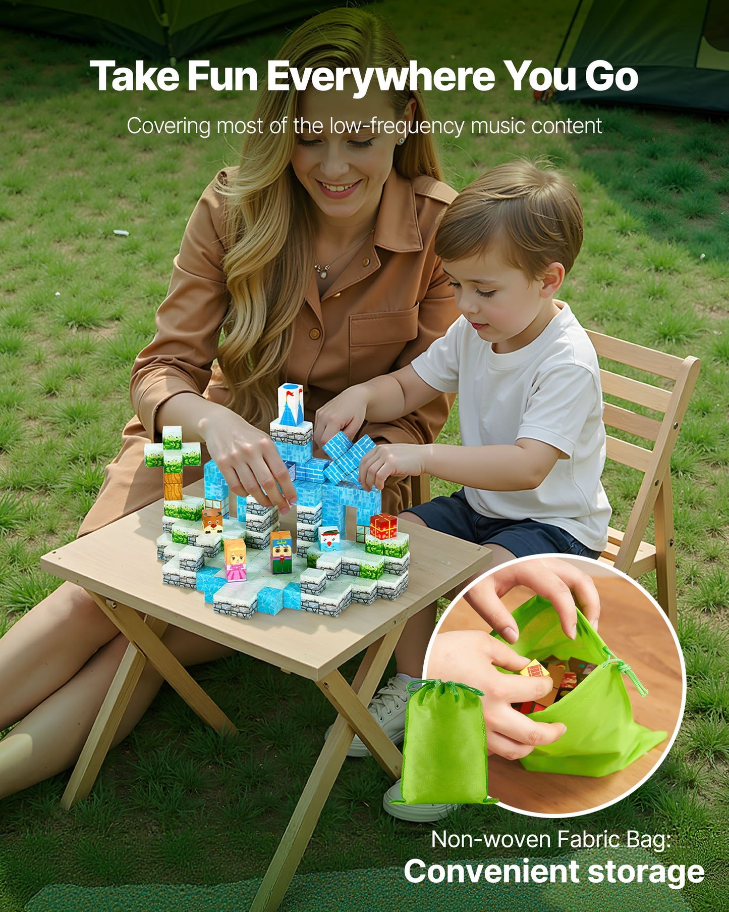 Magnetic Blocks, 150 PCS Glacier Castle Set, Magnetic Building Cubes for Kids, STEM Montessori Sensory Toys for Christmas Birthday Gift, Construction Stacking Toy for 3+ Years Old Boys & Girls