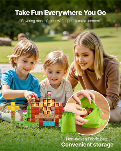 Magnetic Blocks, 100 PCS Magnet Blocks Set, Magnetic Building Cubes for Kids, STEM Montessori Sensory Toys for Christmas Birthday Gift, Construction Stacking Toy for 3+ Years Old Boys & Girls