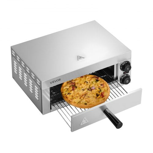 Electric Pizza Oven for Countertops, 12-inch, 1500W, with Temp Control & 0-60 Min Timer, Even Baking Technology & Easy Clean Crumb Tray, Ideal for Both Commercial & Home Kitchens