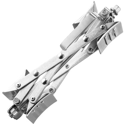 Camper Wheel Chock Stabilizer, X-shaped RV Stabilizer Wheel Chock, Fit for 1.5" to 10" Tire Space, 2 Sets of Wheel Chocks with Ratchet Wrench and Storage Bag for Campers Travel Trailers Trucks